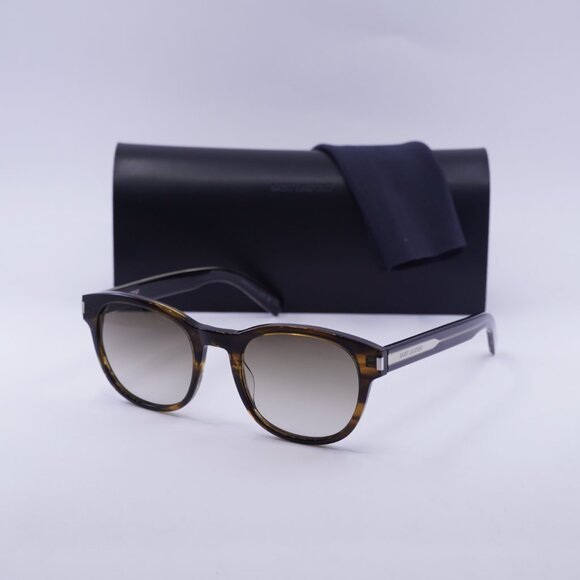 Saint Laurent SL620 005 Sunglasses Havana Round Frame, Brown Gradient Lenses - Picture 10 of 10